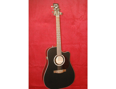 Art & Lutherie Wild Cherry CW Acoustic Electric Guitar Flat Black