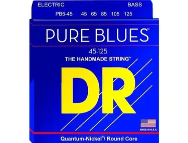 DR PB5-45 PURE BLUES QUANTUM-NICKEL BASS STRINGS, MEDIUM GAUGE 5's 45-125