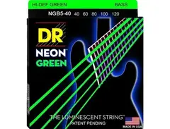 DR Strings Hi-Def NEON Green 5-String Bass Strings