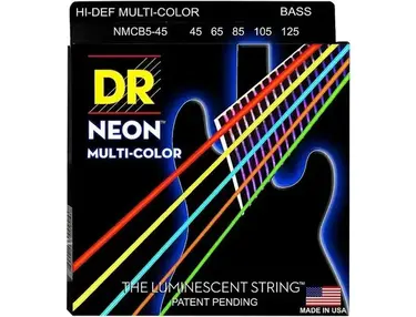 DR Strings Hi-Def NEON Multi-Color 5-String Bass Strings