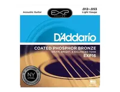 D'Addario EXP16 Coated Phosphor Bronze Acoustic Guitar Strings 12-53