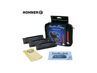 Hohner Hoodoo Blues Harmonica 3-Pack with Case  C,D,G