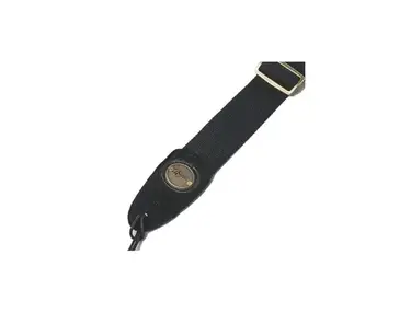 Fender Guitar Strap 2" Cotton Leather Black with Fender Logo