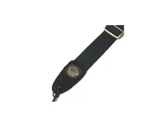 Fender Guitar Strap 2" Cotton Leather Black with Fender Logo