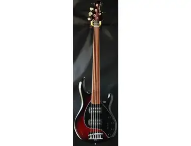 2013 MusicMan StingRay 5 String HH FRETLESS Black Cherry Burst Bass Guitar
