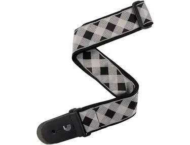 D'Addario Planet Waves 2 Buffalo Check Black and White Strap