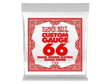 Ernie Ball Custom Gauge Nickel Wound Electric Guitar Single String .066