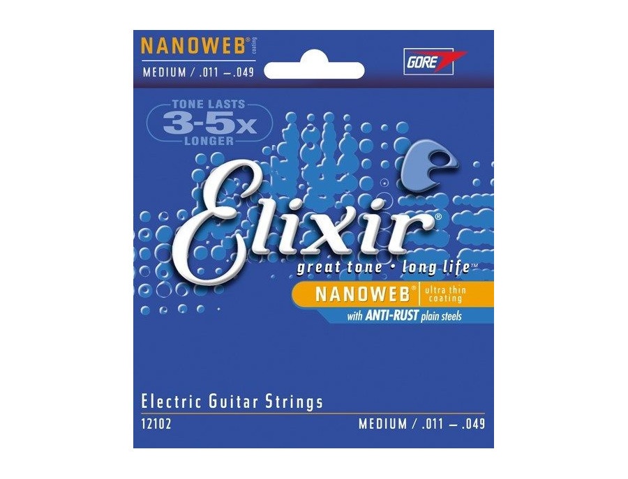 12102 Bulk Buy 6 Sets of Elixir Nanoweb 11-49 Medium Electric Guitar Strings 