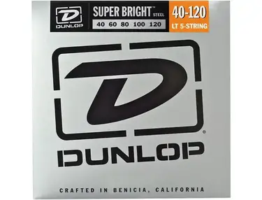 Dunlop DBSBS40120 Super Bright Bass Strings, Stainless Steel, Light, .040-.120, 5 Strings/Set