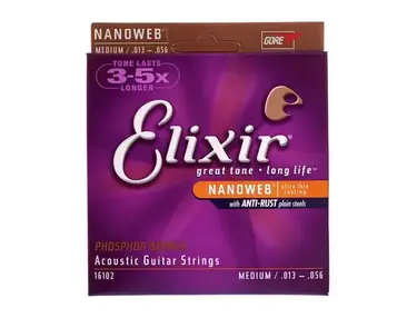 Elixir Nanoweb Phosphor Bronze (Medium: .013-.056)