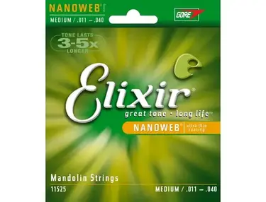 Elixir Nanoweb Mandolin Strings (Medium: .011-.040)