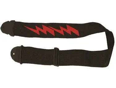 LM Products PS-4LB Silk Screen Guitar Strap, Lightning Bolt