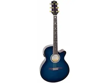 SX Guitars Blue Mini Jumbo