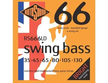 Rotosound RS666LD Stainless Steel 6-String Bass Strings (35-130)