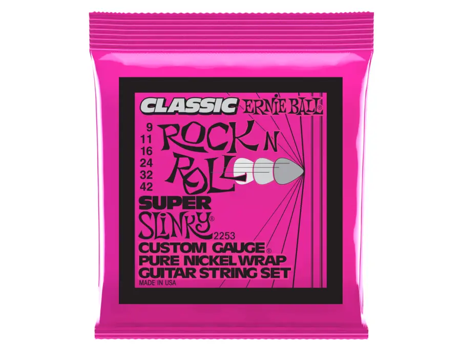 Ernie Ball Classic Rock 'n' Roll Super Slinky Guitar Strings (9-42
