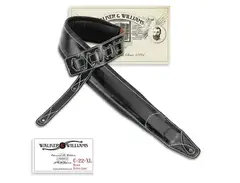 Walker & Williams C-22 XL Super Long Double Padded Black Leather Strap main image