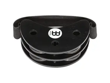 Meinl Percussion FJS2S-BK Cajon Player's Foot Tambourine with Steel Jingles