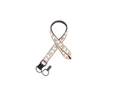 CLOUDMUSIC Hawaiian Floral Ukulele Strap with Hook Clip On (Orange Flowers In Breige) main image
