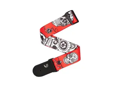 D'Addario Planet Wave Sugar Skull Red Strap