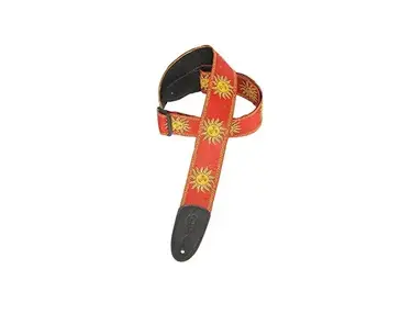 Levy's Leathers MPJG-RED-BLK Polyester/Vinyl Guitar Strap, Red