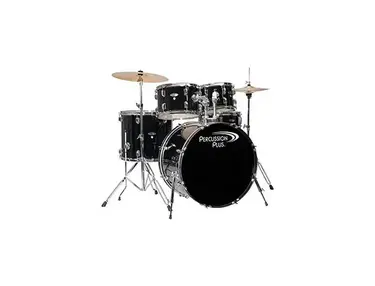 Percussion Plus 5 piece Black Drum Set