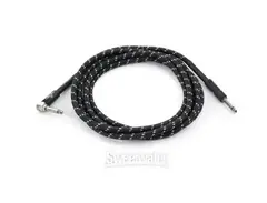 Fender 10' Custom Shop Guitar Cable (Black Tweed, Straight Angled) main image