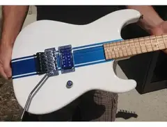 Chubtone Guitars #44 - GT350 White With Blue Stripes