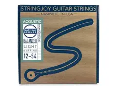 Stringjoy Light (12-54) Natural Bronze™ Phosphor Acoustic Guitar Strings