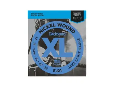 D'Addario J21 Nickel Wound, Jazz Light, 12-52