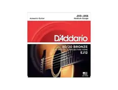 EJ12 80/20 Bronze Acoustic Guitar Strings, Medium, 13-56