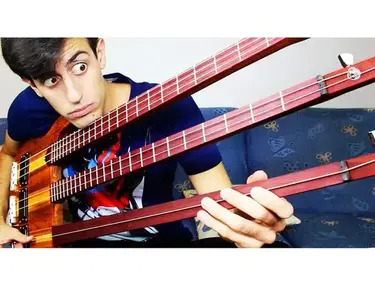 Custom-Built Triple Neck 'Davie504-3-2-1' Bass by Krappy Guitars