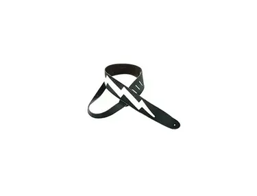 Perri's 2.5" Italian Leather Guitar Strap With Lightning Bolt