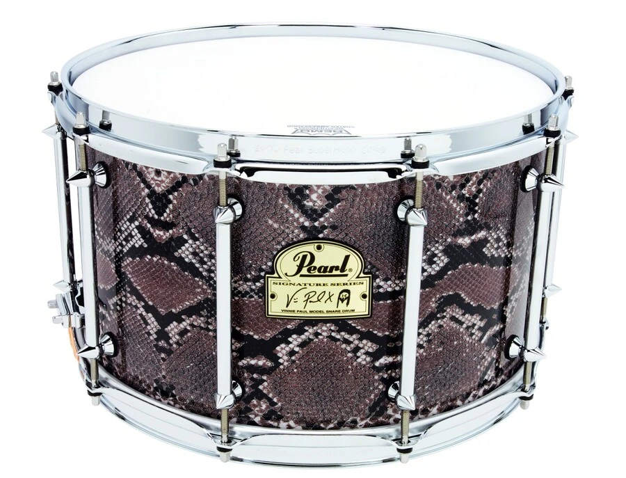 PEARL VP1480 pantera Vinnie Paulモデル です。 Pearl Vinnie Paul Signature Model 8x14 VP1480 Snare Drum Snakeskin
