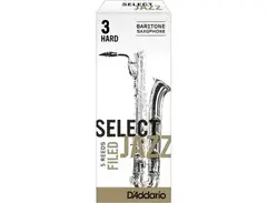 D'Addario RSF05BSX3H Select Jazz Baritone Saxophone Reeds - Filed - 3 Hard