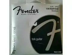Fender 130 Nylon Ball End Folk Acoustic Guitar Strings Set - MEDIUM 28-43