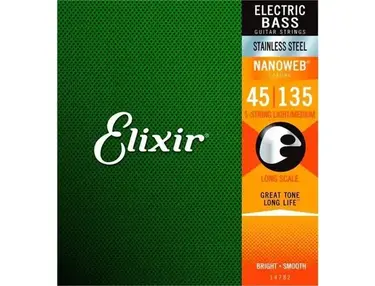 Elixir 14782 Bass Stainless Steel NanoWeb Light/Medium 45-135