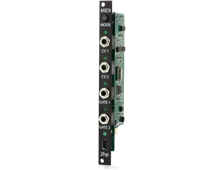 2HP MIDI Eurorack MIDI to CV/Gate Module - Black - What To 2HP MIDI Eurorack MIDI to CV/Gate Module - Black - What To