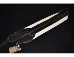 Carlino Custom Black and White "Michael Schenker" Style Leather Strap main image
