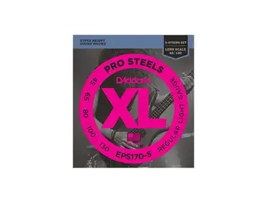 D'Addario XL EPS170-5 Pro Steels Regular Light 5-String Bass Strings (45-130)