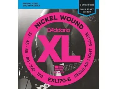 D'Addario EXL-170-6 Round Wound Regular Light Guage