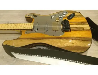 Warmoth Custom & Handmade Black Korina/3A Flame Maple CBS Stratocaster #2