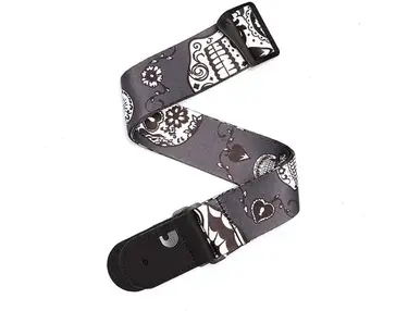 Planet Waves 2-Inch Woven Guitar Straps, Sugar Skulls - Black