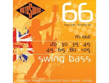 Rotosound RS668 Stainless Steel 8-String Bass Set (20-45/45-105)