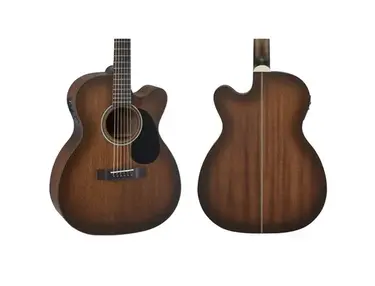 Mitchell T333CE-BST Solid Top Mahogany Auditorium Acoustic-Electric Guitar Edge Burst
