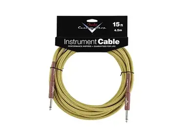 Fender Deluxe Series Instrument Cable - 15' Straight-Angle, Tweed