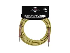 Fender Deluxe Series Instrument Cable - 15' Straight-Angle, Tweed