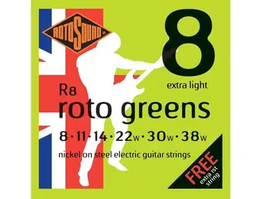 Rotosound R8 Roto Greens Nickel-Steel Guitar Strings (8-38)