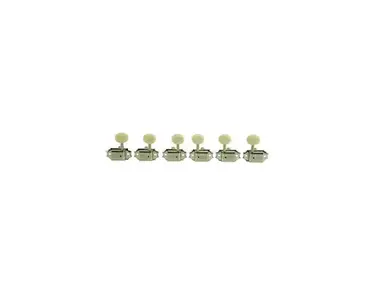 Kluson Vintage 3+3 Oval White Button Nickel Tuners