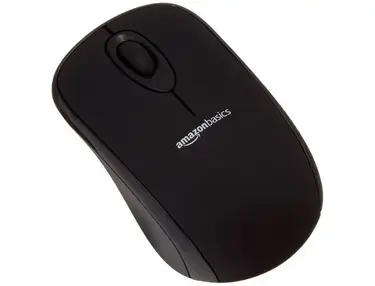 AmazonBasics Wireless Mouse with Nano Receiver - Black