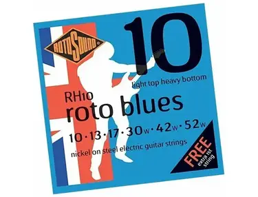 RH10 roto blues 10 light top heavy bottom nickle on steel electric guitar strings